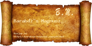 Barabás Magnusz névjegykártya